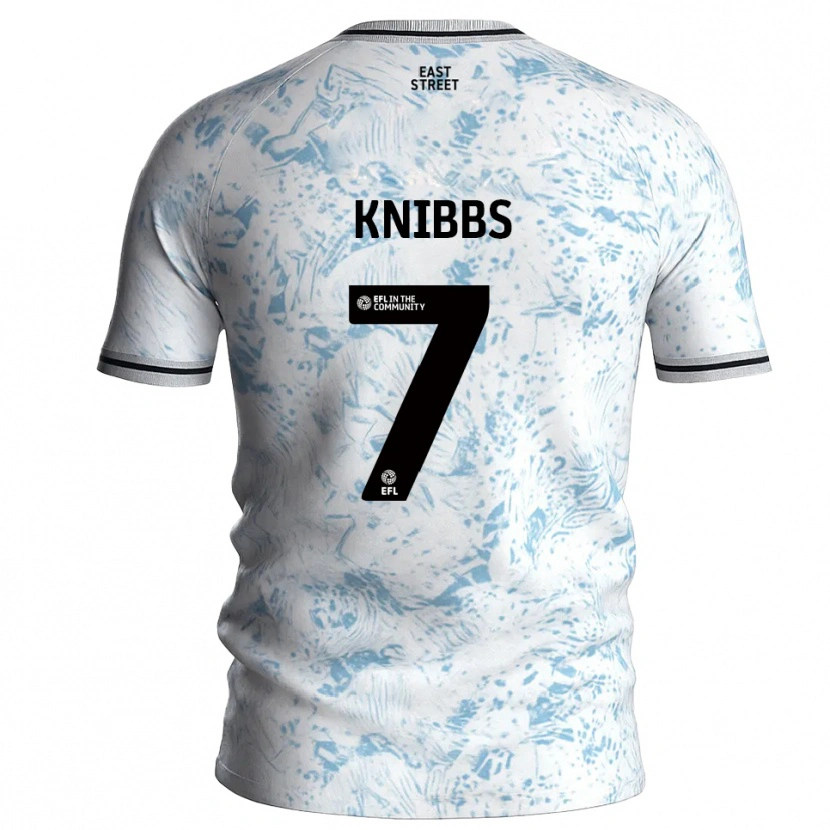 Danxen Homem Camisola Harvey Knibbs #7 Branco Azul Celeste Alternativa 2025/26 Camisa