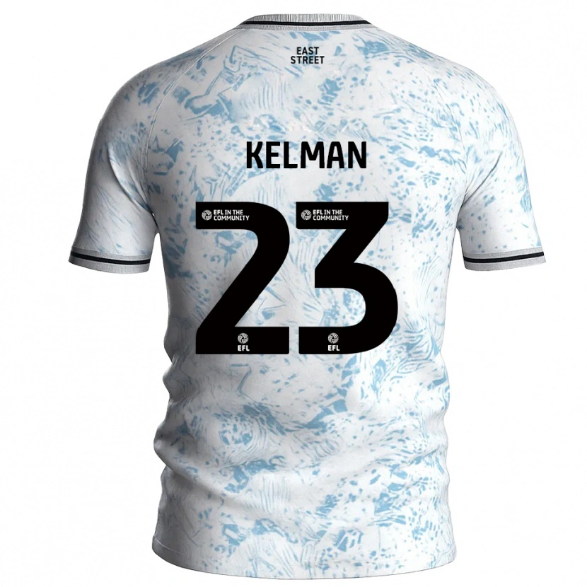 Danxen Homem Camisola Charlie Kelman #23 Branco Azul Celeste Alternativa 2025/26 Camisa