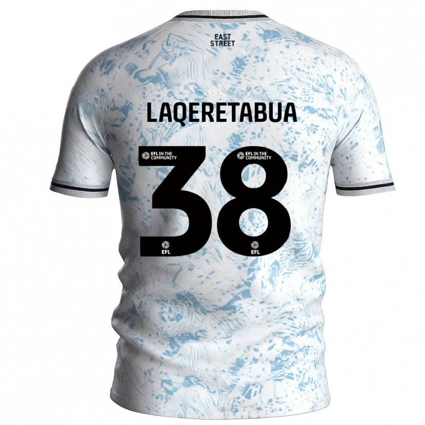 Danxen Homem Camisola Josh Laqeretabua #38 Branco Azul Celeste Alternativa 2025/26 Camisa