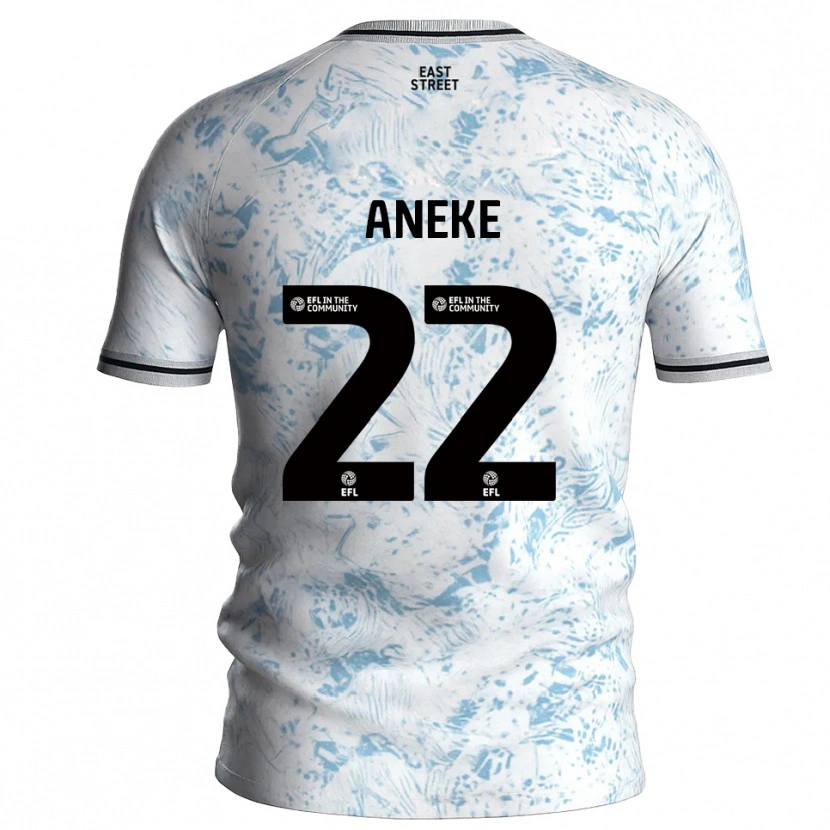 Danxen Homem Camisola Chuks Aneke #22 Branco Azul Celeste Alternativa 2025/26 Camisa