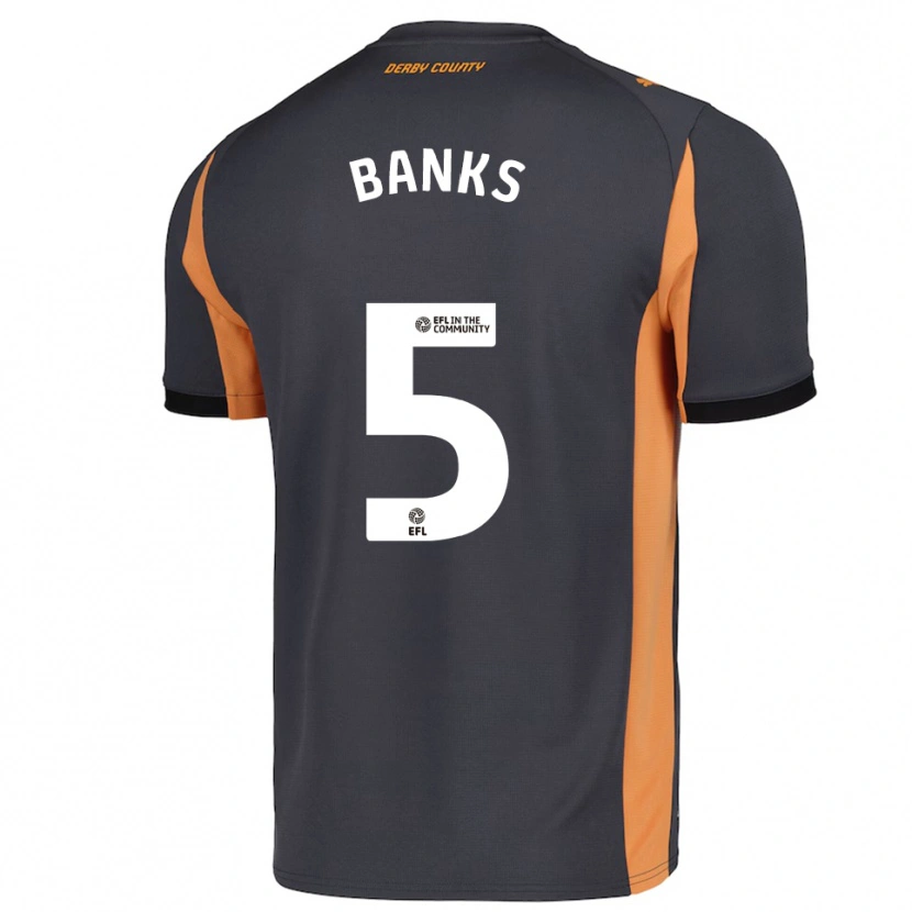 Danxen Homem Camisola Luke Banks #5 Cinza Laranja Preto Alternativa 2025/26 Camisa
