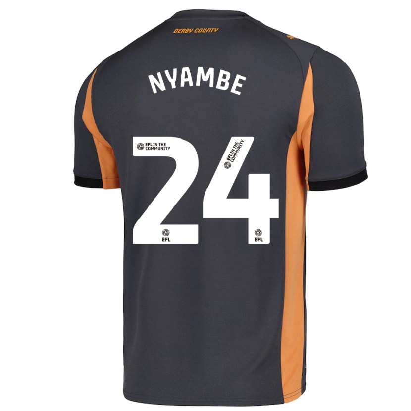 Danxen Homem Camisola Ryan Nyambe #24 Cinza Laranja Preto Alternativa 2025/26 Camisa