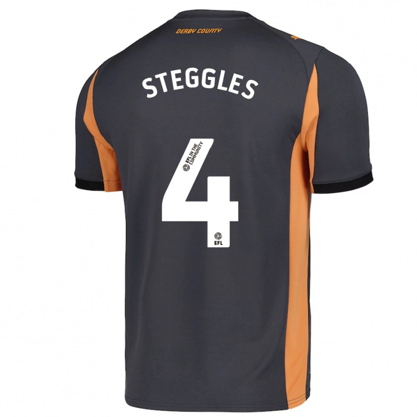 Danxen Homem Camisola Charlotte Steggles #4 Cinza Laranja Preto Alternativa 2025/26 Camisa