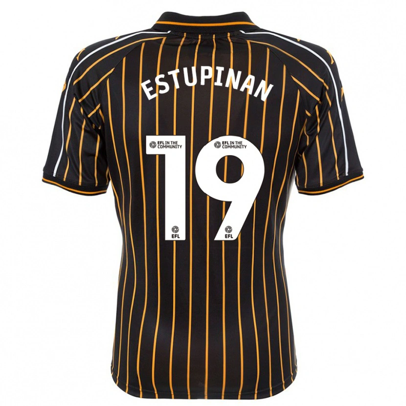 Danxen Homem Camisola Óscar Estupiñán #19 Branco Preto Alternativa 2025/26 Camisa