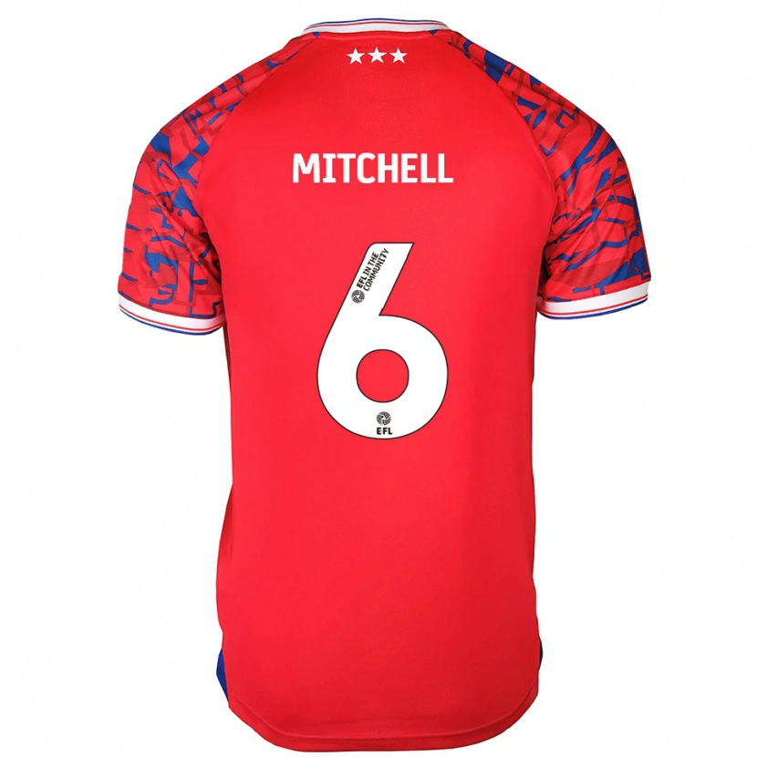 Danxen Homem Camisola Leah Mitchell #6 Vermelho Azul Alternativa 2025/26 Camisa