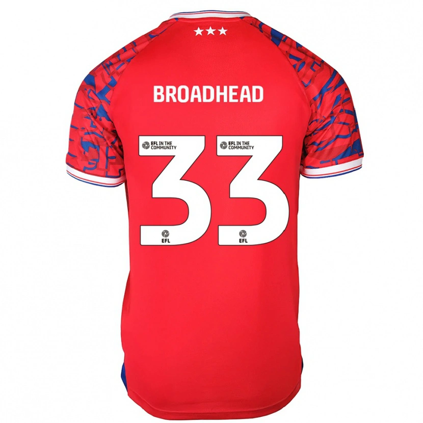 Danxen Homem Camisola Nathan Broadhead #33 Vermelho Azul Alternativa 2025/26 Camisa