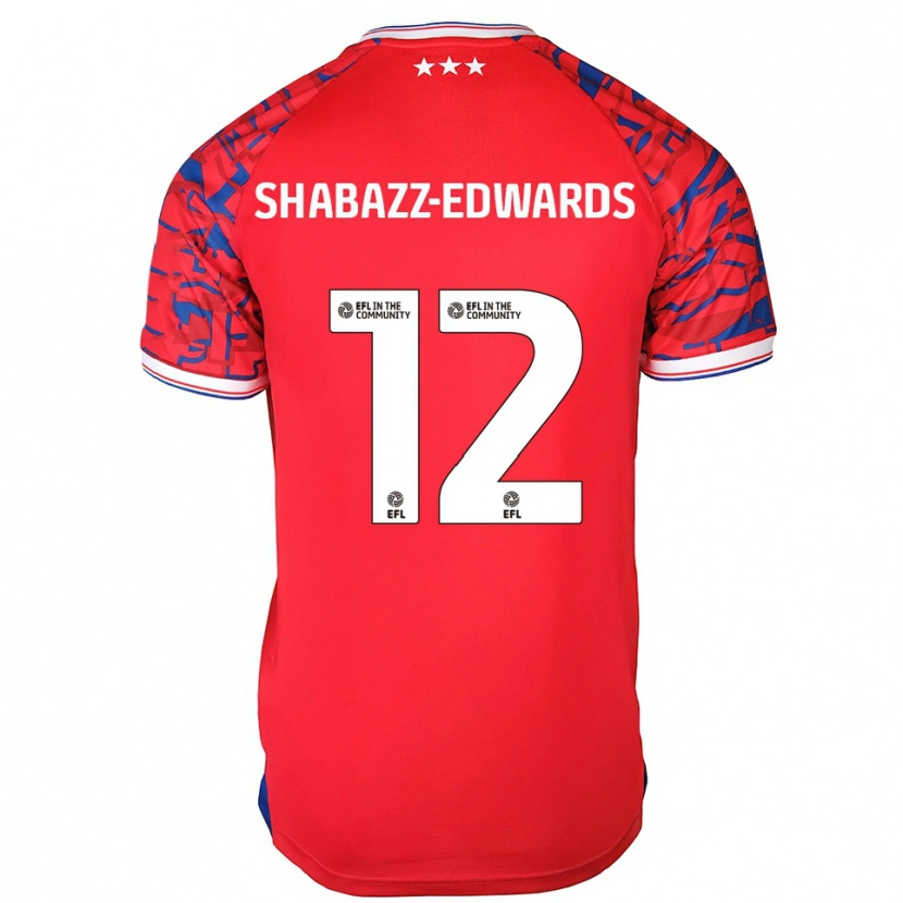 Danxen Homem Camisola Walker Shabazz-Edwards #12 Vermelho Azul Alternativa 2025/26 Camisa