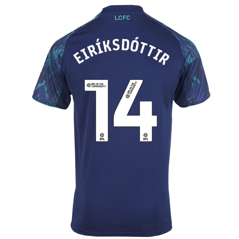 Danxen Homem Camisola Hlín Eiríksdóttir #14 Azul Marinho Verde Branco Alternativa 2025/26 Camisa