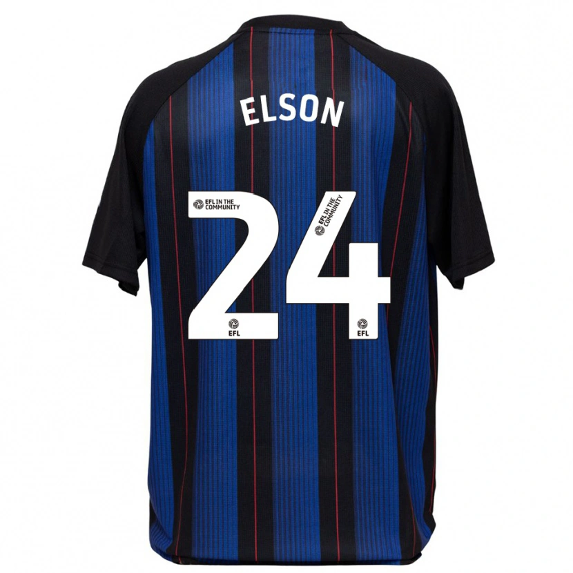 Danxen Homem Camisola Kacie Elson #24 Azul Preto Alternativa 2025/26 Camisa