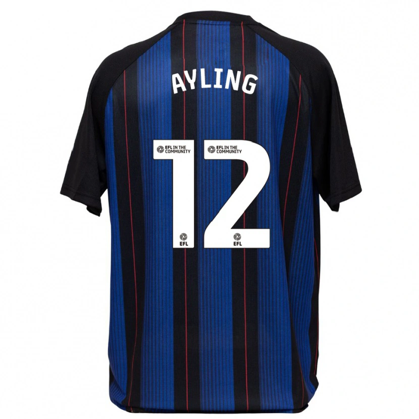 Danxen Homem Camisola Luke Ayling #12 Azul Preto Alternativa 2025/26 Camisa