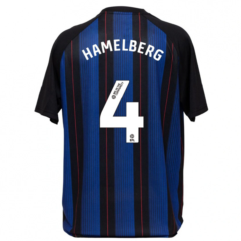 Danxen Homem Camisola Eric Hamelberg #4 Azul Preto Alternativa 2025/26 Camisa