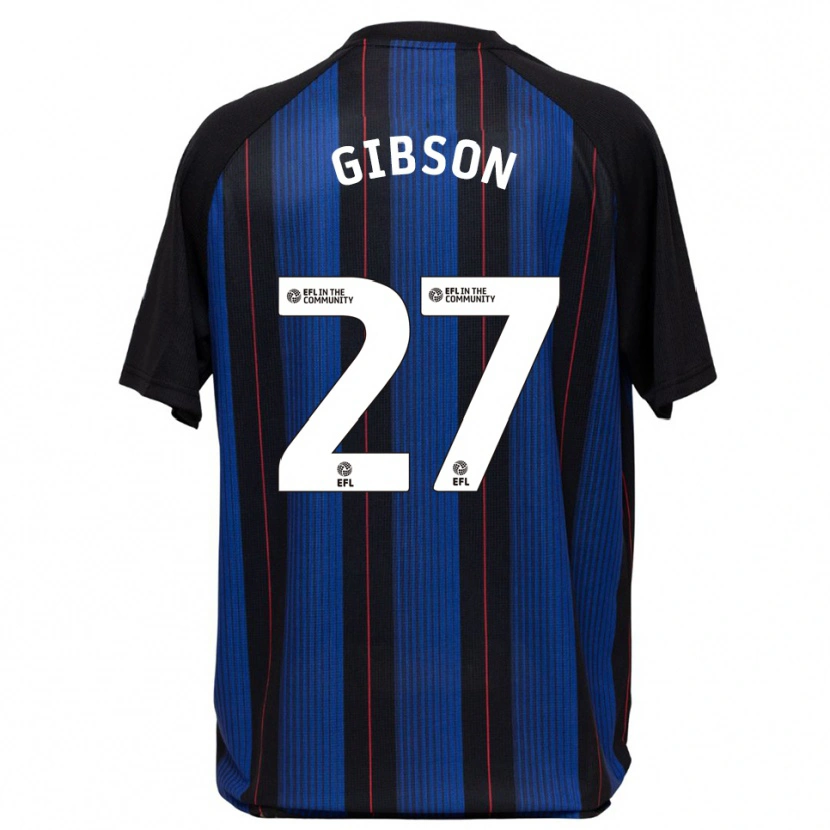 Danxen Homem Camisola Georgia Gibson #27 Azul Preto Alternativa 2025/26 Camisa