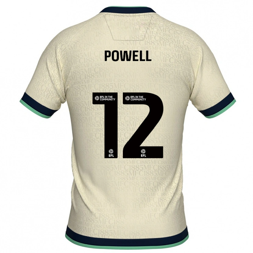 Danxen Homem Camisola Beth Powell #12 Champagne Azul Marinho Alternativa 2025/26 Camisa