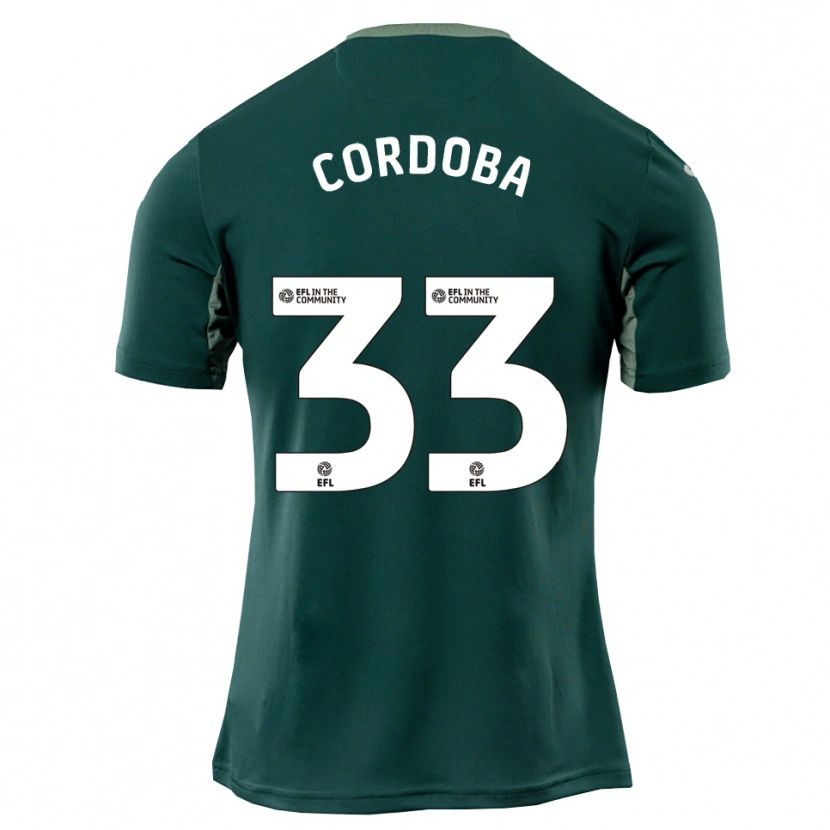 Danxen Homem Camisola José Córdoba #33 Verde Branco Roxo Alternativa 2025/26 Camisa