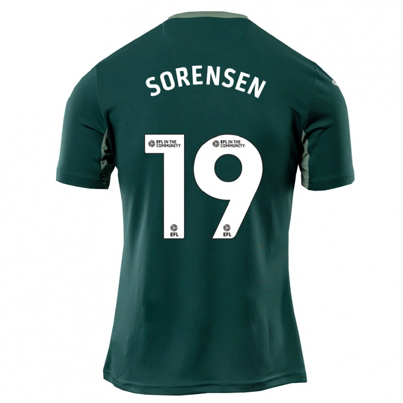 Danxen Homem Camisola Jacob Lungi Sørensen #19 Verde Branco Roxo Alternativa 2025/26 Camisa