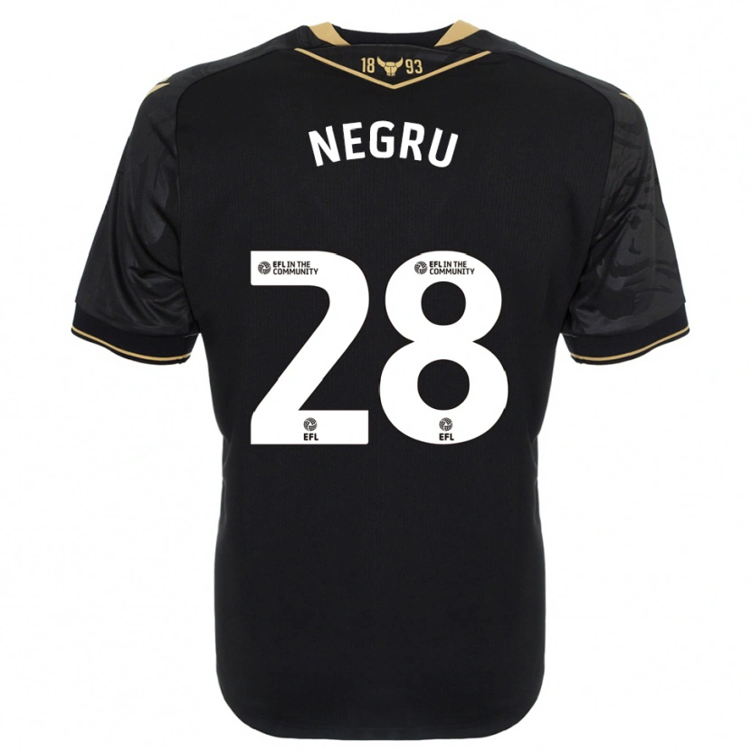 Danxen Homem Camisola Stephan Negru #28 Preto Dourado Alternativa 2025/26 Camisa