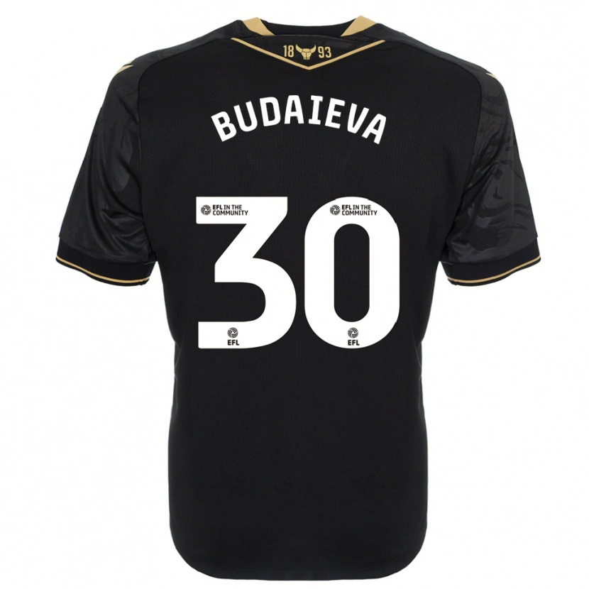 Danxen Homem Camisola Vitallia Budaieva #30 Preto Dourado Alternativa 2025/26 Camisa