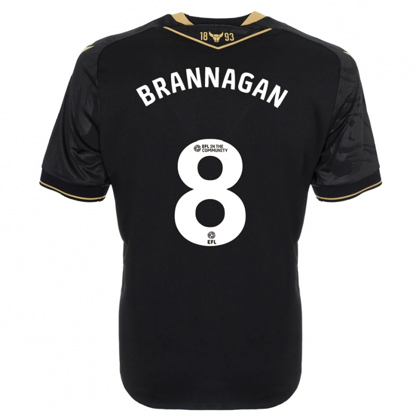 Danxen Homem Camisola Cameron Brannagan #8 Preto Dourado Alternativa 2025/26 Camisa