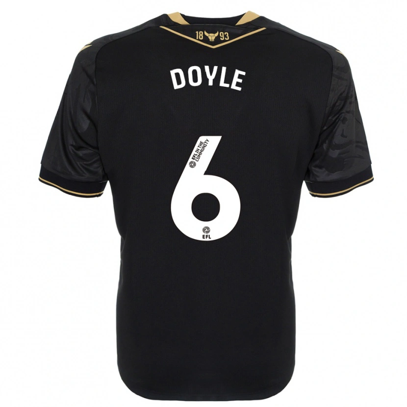 Danxen Homem Camisola Calum Doyle #6 Preto Dourado Alternativa 2025/26 Camisa