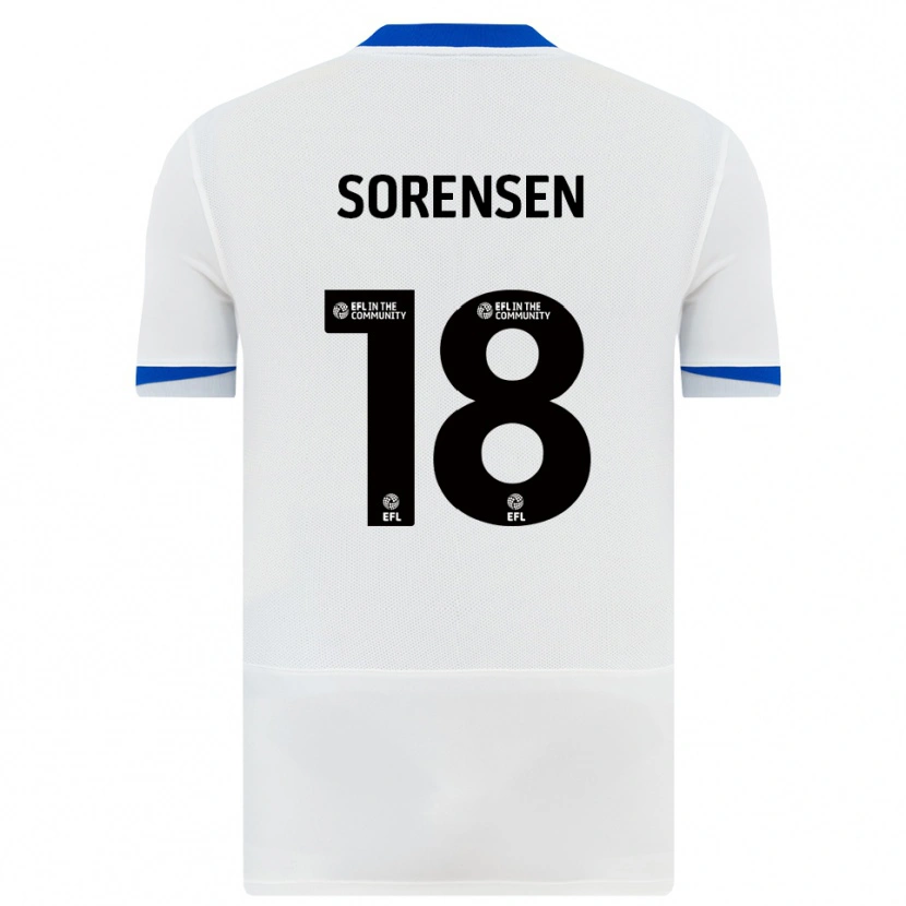 Danxen Homem Camisola Elias Sørensen #18 Branco Preto Alternativa 2025/26 Camisa