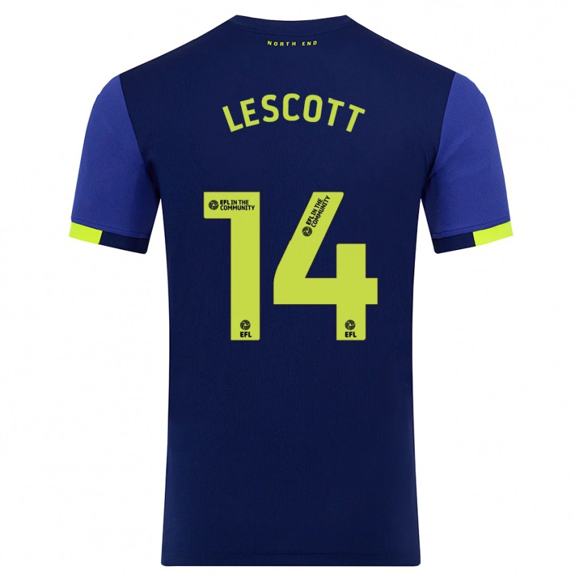 Danxen Homem Camisola Clayton Lescott #14 Azul Marinho Amarelo Alternativa 2025/26 Camisa