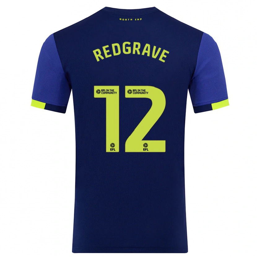 Danxen Homem Camisola Jodie Redgrave #12 Azul Marinho Amarelo Alternativa 2025/26 Camisa