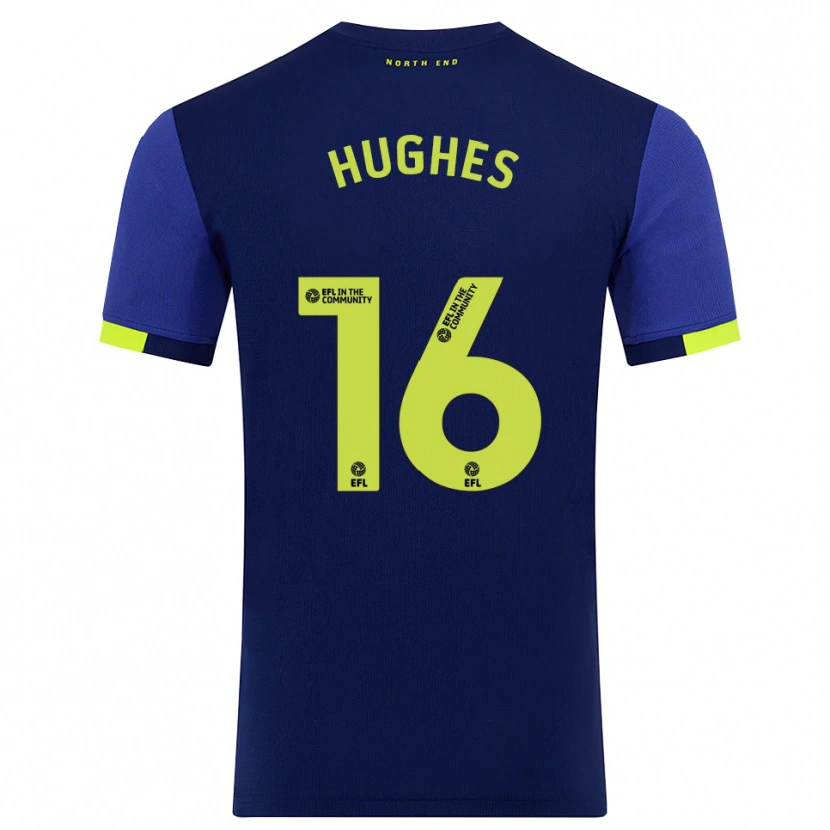 Danxen Homem Camisola Andrew Hughes #16 Azul Marinho Amarelo Alternativa 2025/26 Camisa