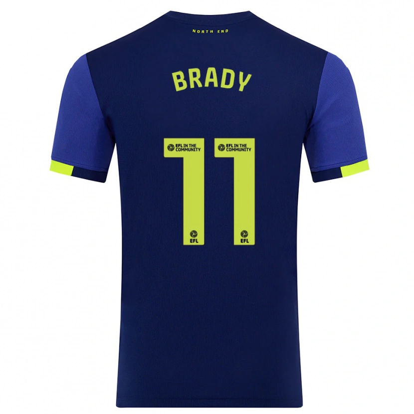 Danxen Homem Camisola Robbie Brady #11 Azul Marinho Amarelo Alternativa 2025/26 Camisa
