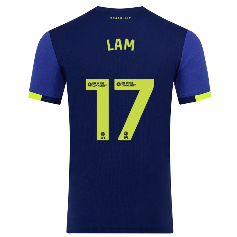 Danxen Homem Camisola Isaac Lam #17 Azul Marinho Amarelo Alternativa 2025/26 Camisa