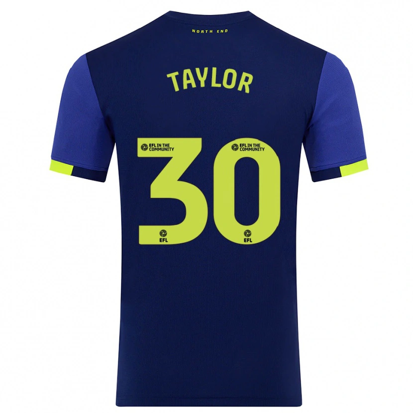 Danxen Homem Camisola Kian Taylor #30 Azul Marinho Amarelo Alternativa 2025/26 Camisa