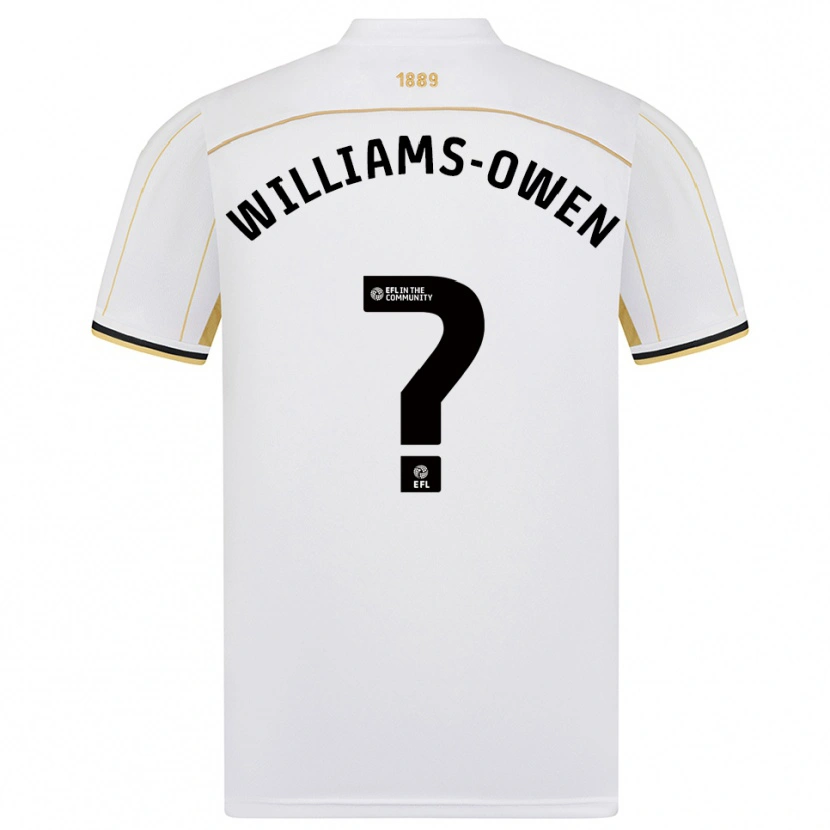 Danxen Homem Camisola Brooke Williams-Owen #0 Branco Dourado Alternativa 2025/26 Camisa