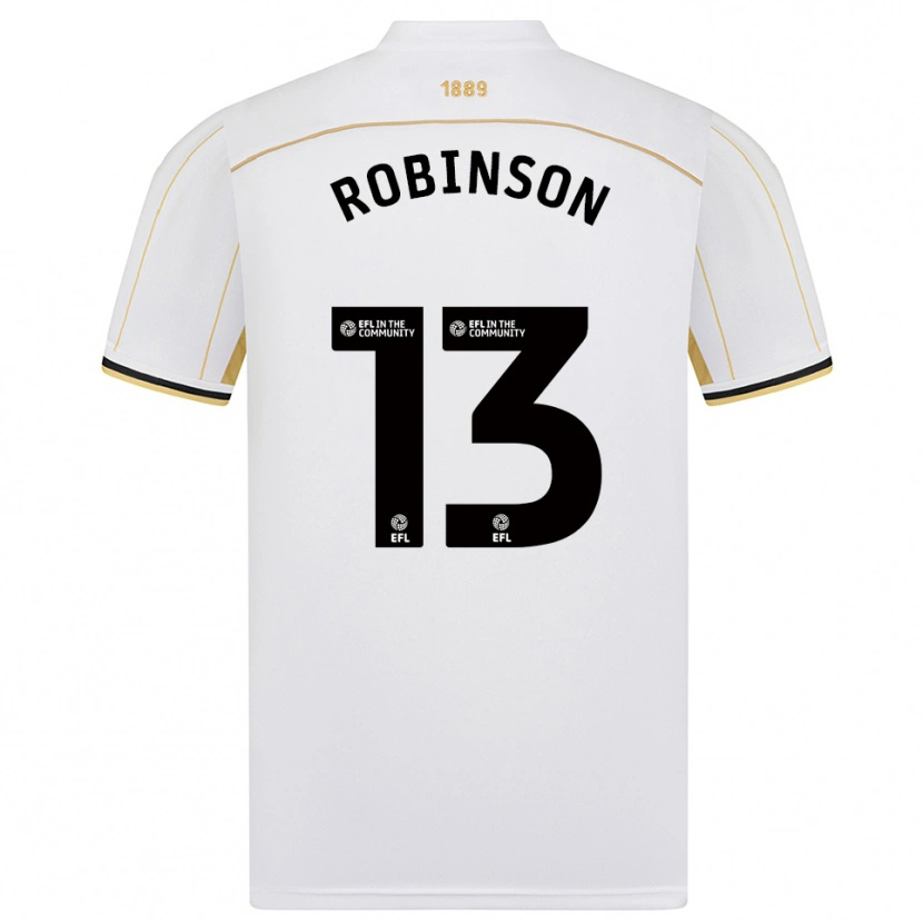 Danxen Homem Camisola Monique Robinson #13 Branco Dourado Alternativa 2025/26 Camisa