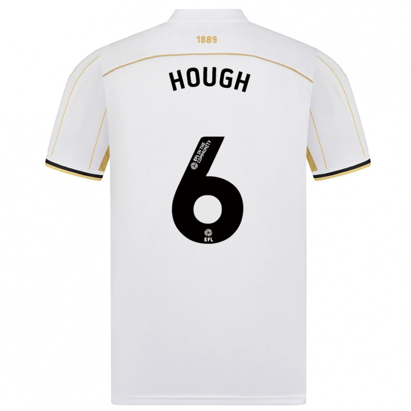 Danxen Homem Camisola Alfie Hough #6 Branco Dourado Alternativa 2025/26 Camisa