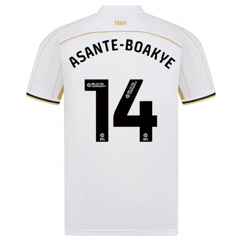 Danxen Homem Camisola Max Asante-Boakye #14 Branco Dourado Alternativa 2025/26 Camisa