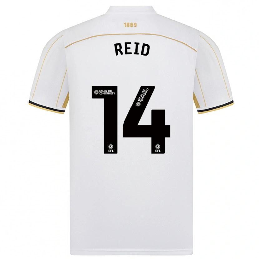 Danxen Homem Camisola Aaron Reid #14 Branco Dourado Alternativa 2025/26 Camisa