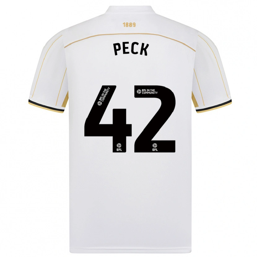 Danxen Homem Camisola Sydie Peck #42 Branco Dourado Alternativa 2025/26 Camisa