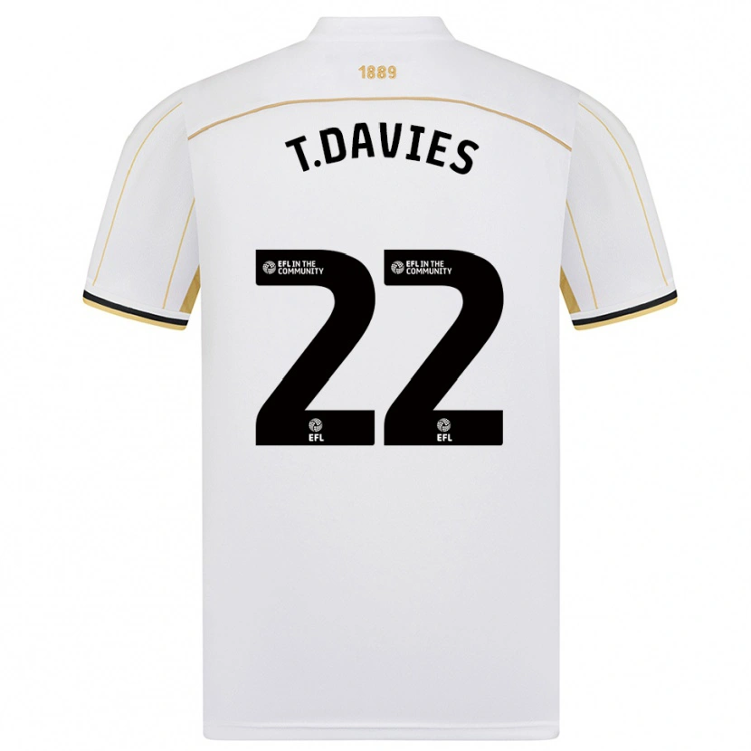 Danxen Homem Camisola Tom Davies #22 Branco Dourado Alternativa 2025/26 Camisa