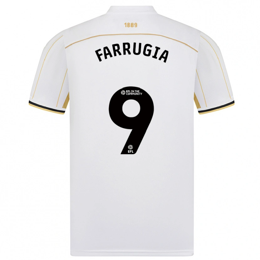 Danxen Homem Camisola Maria Farrugia #9 Branco Dourado Alternativa 2025/26 Camisa