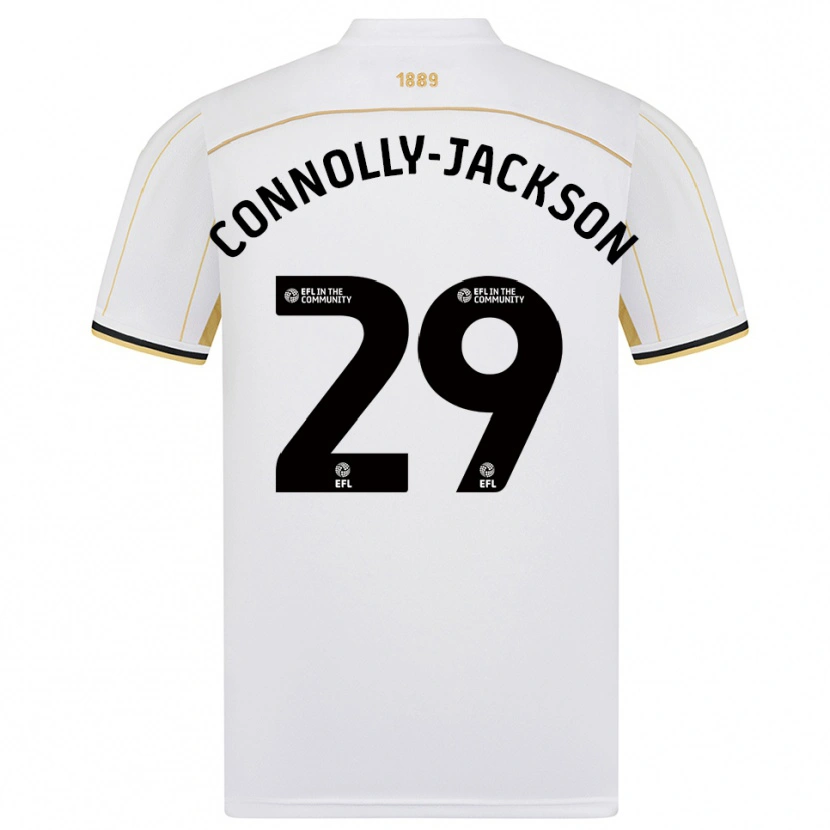 Danxen Homem Camisola Fallon Connolly-Jackson #29 Branco Dourado Alternativa 2025/26 Camisa