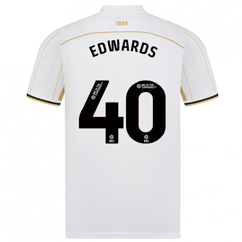 Danxen Homem Camisola Liv Edwards #40 Branco Dourado Alternativa 2025/26 Camisa