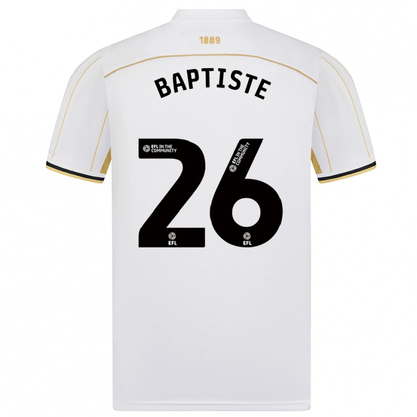 Danxen Homem Camisola Jamal Baptiste #26 Branco Dourado Alternativa 2025/26 Camisa