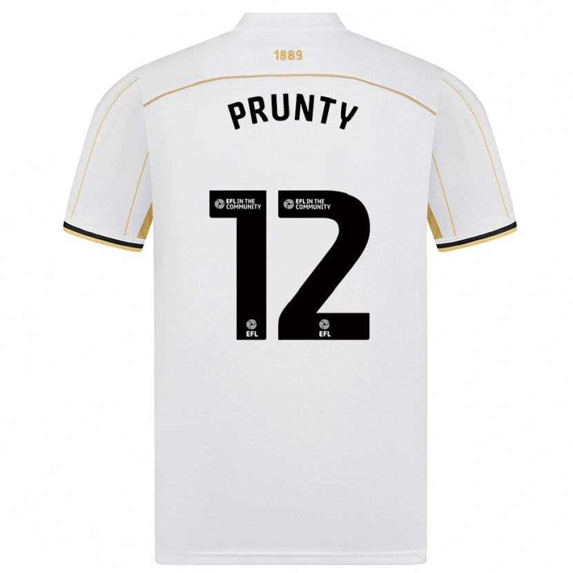 Danxen Homem Camisola Jayden Prunty #12 Branco Dourado Alternativa 2025/26 Camisa