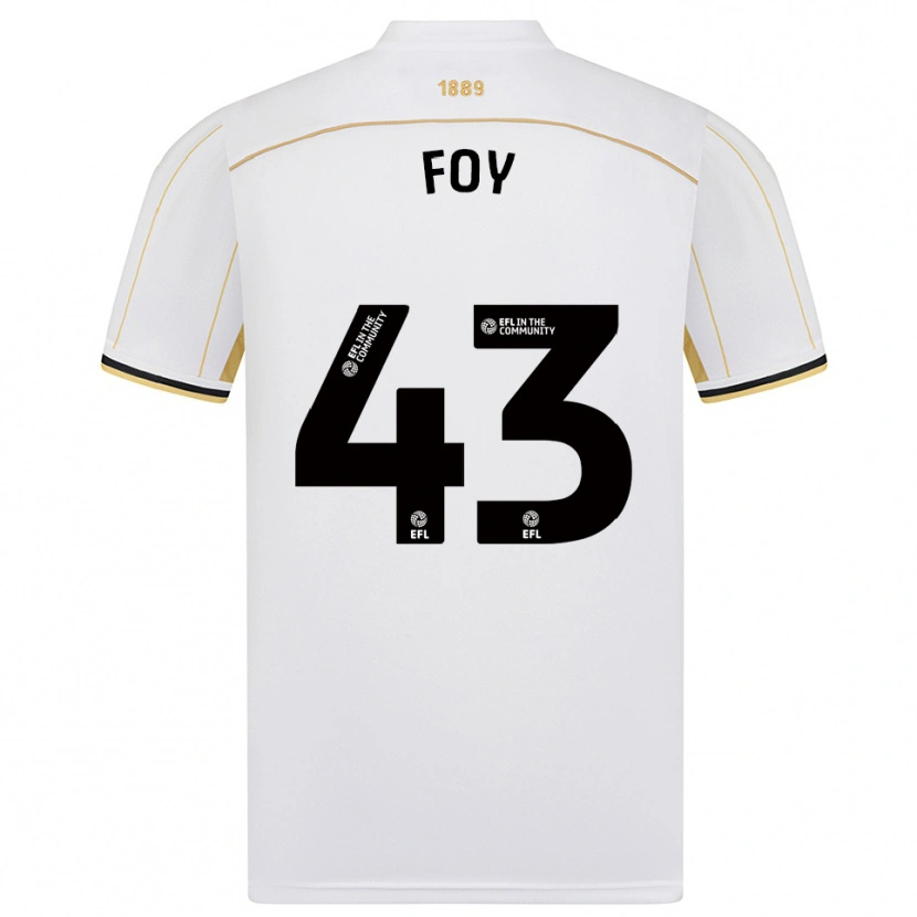 Danxen Homem Camisola Gus Foy #43 Branco Dourado Alternativa 2025/26 Camisa