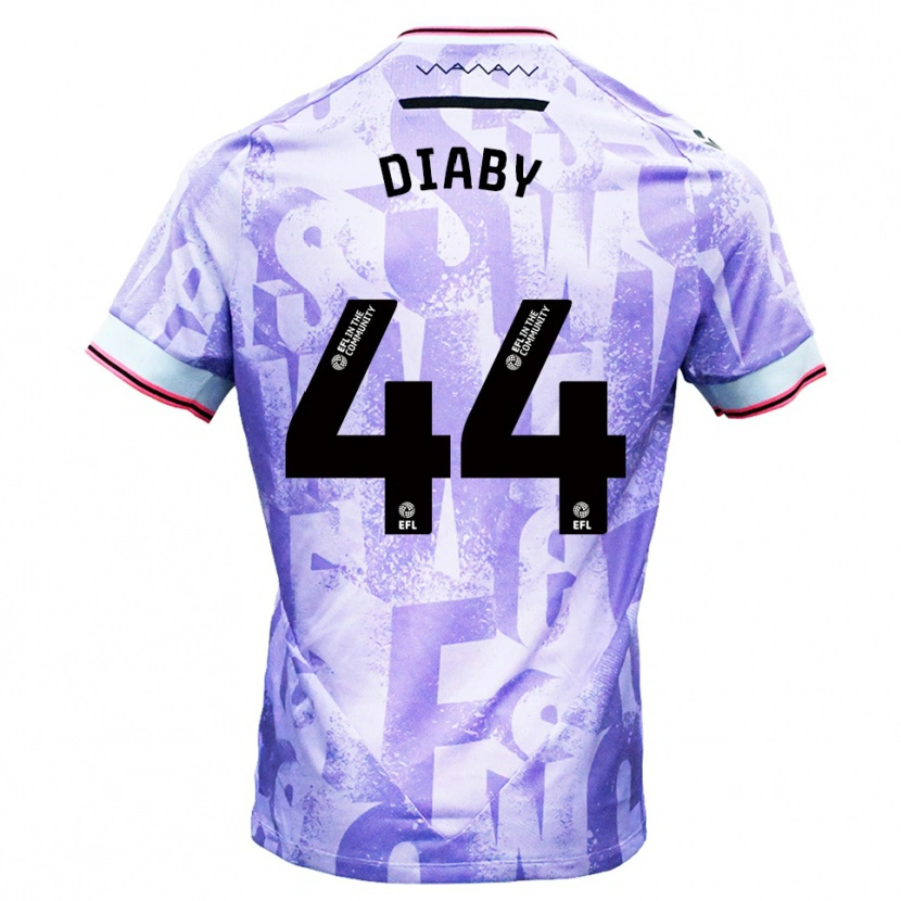 Danxen Homem Camisola Momo Diaby #44 Lilás Branco Alternativa 2025/26 Camisa