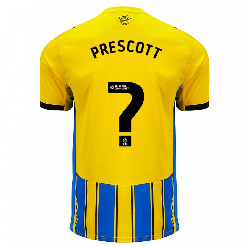 Danxen Homem Camisola Alfie Prescott #0 Azul Amarelo Alternativa 2025/26 Camisa