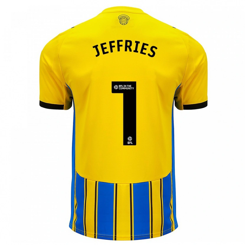 Danxen Homem Camisola Josh Jeffries #1 Azul Amarelo Alternativa 2025/26 Camisa