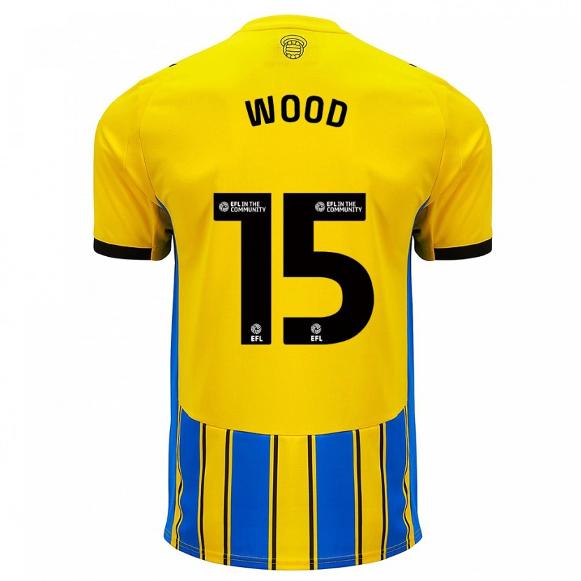 Danxen Homem Camisola Nathan Wood #15 Azul Amarelo Alternativa 2025/26 Camisa