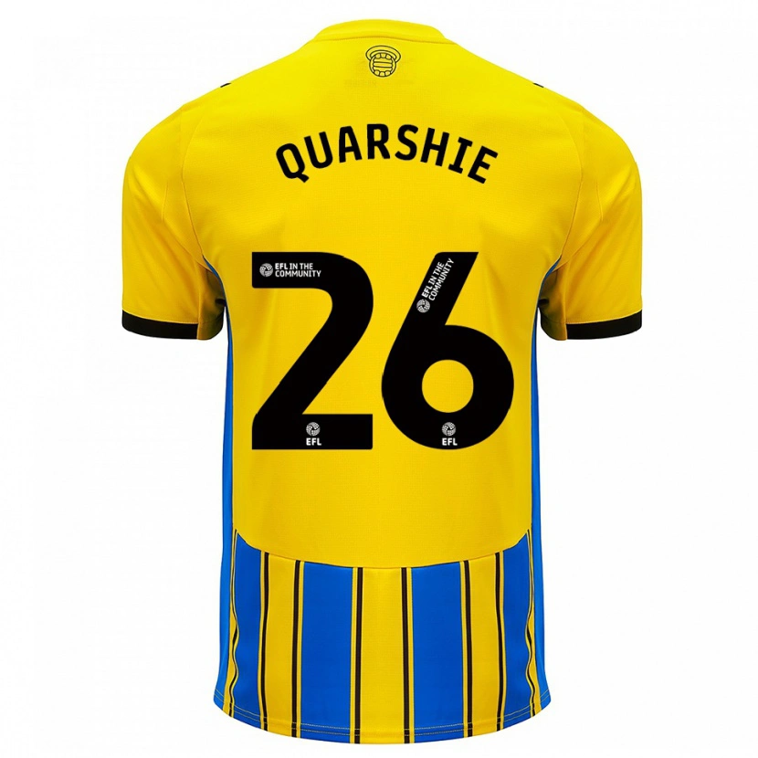 Danxen Homem Camisola Joshua Quarshie #26 Azul Amarelo Alternativa 2025/26 Camisa