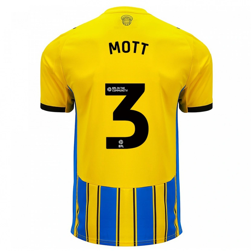 Danxen Homem Camisola Millicent Mott #3 Azul Amarelo Alternativa 2025/26 Camisa