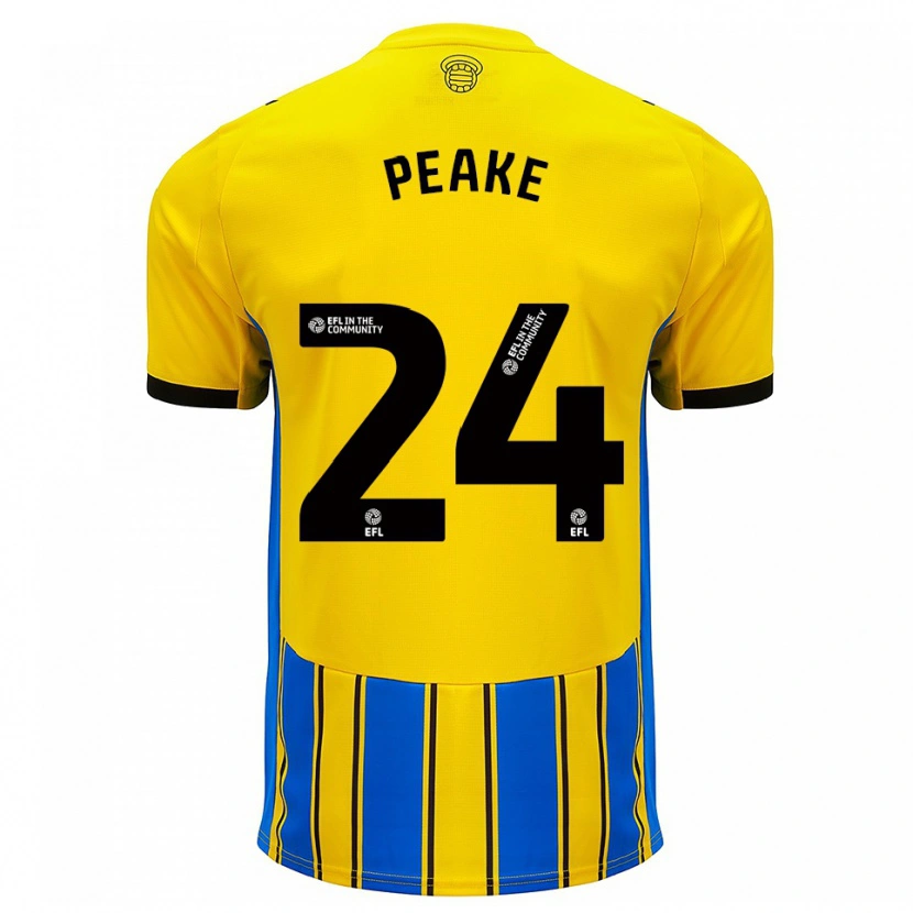 Danxen Homem Camisola Paige Peake #24 Azul Amarelo Alternativa 2025/26 Camisa